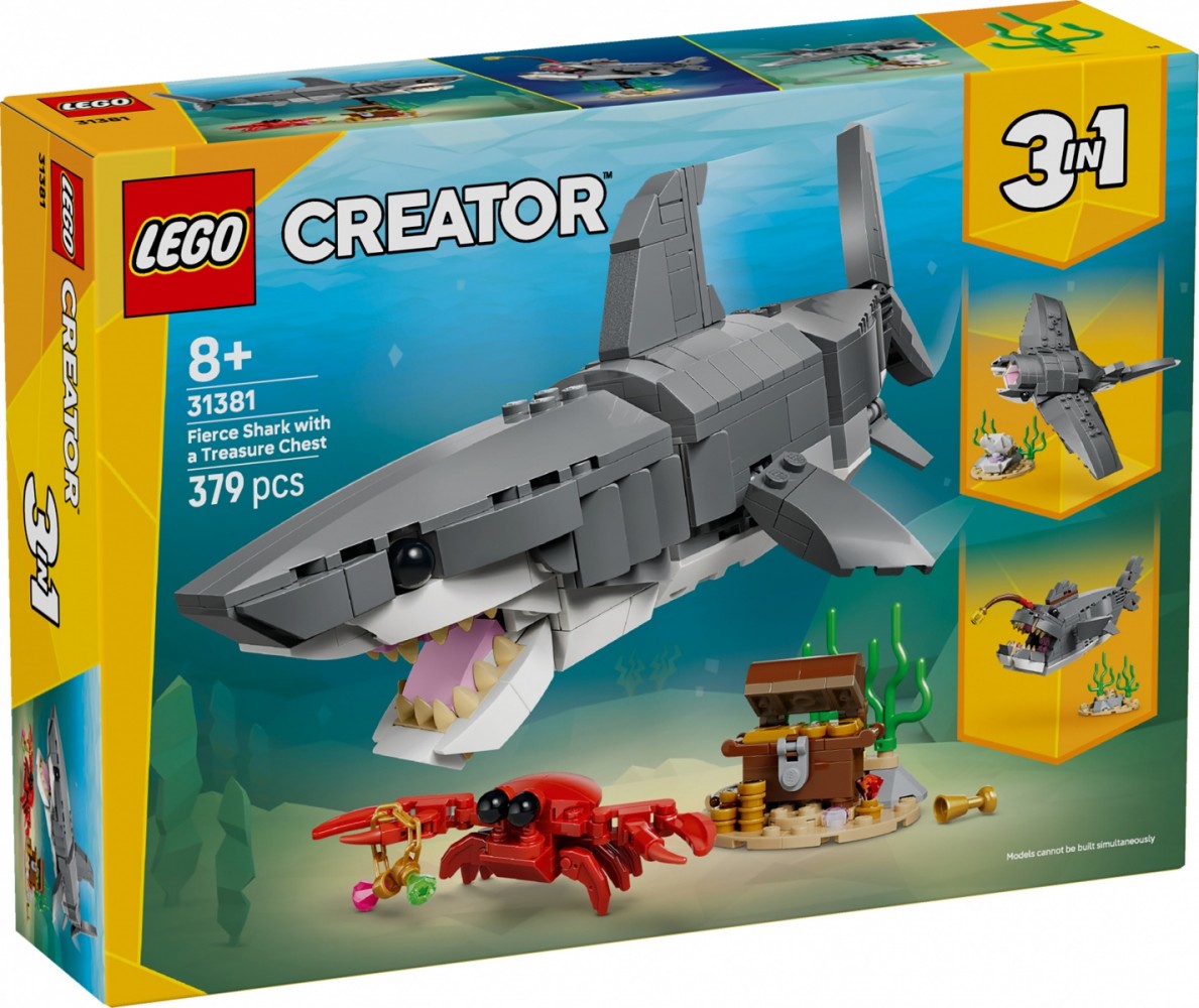 Klocki Creator 31381 Groźny rekin i skrzynia ze skarbem