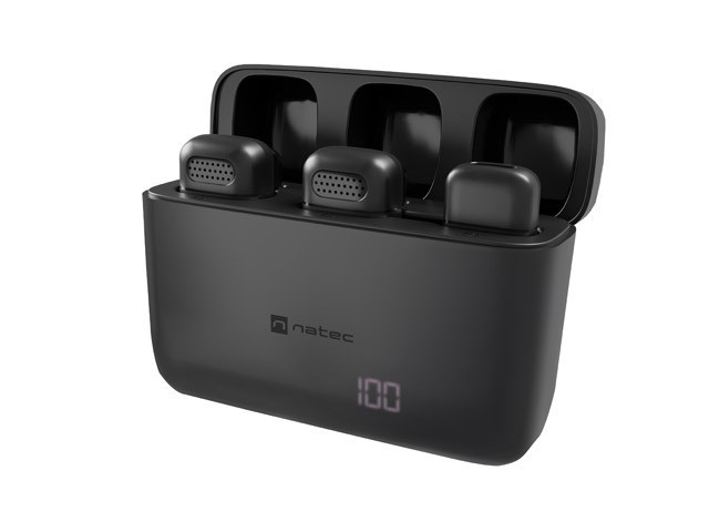 Mikrofon Natec HOPPER krawatowy bezprzewodowy USB-C (2szt.) 