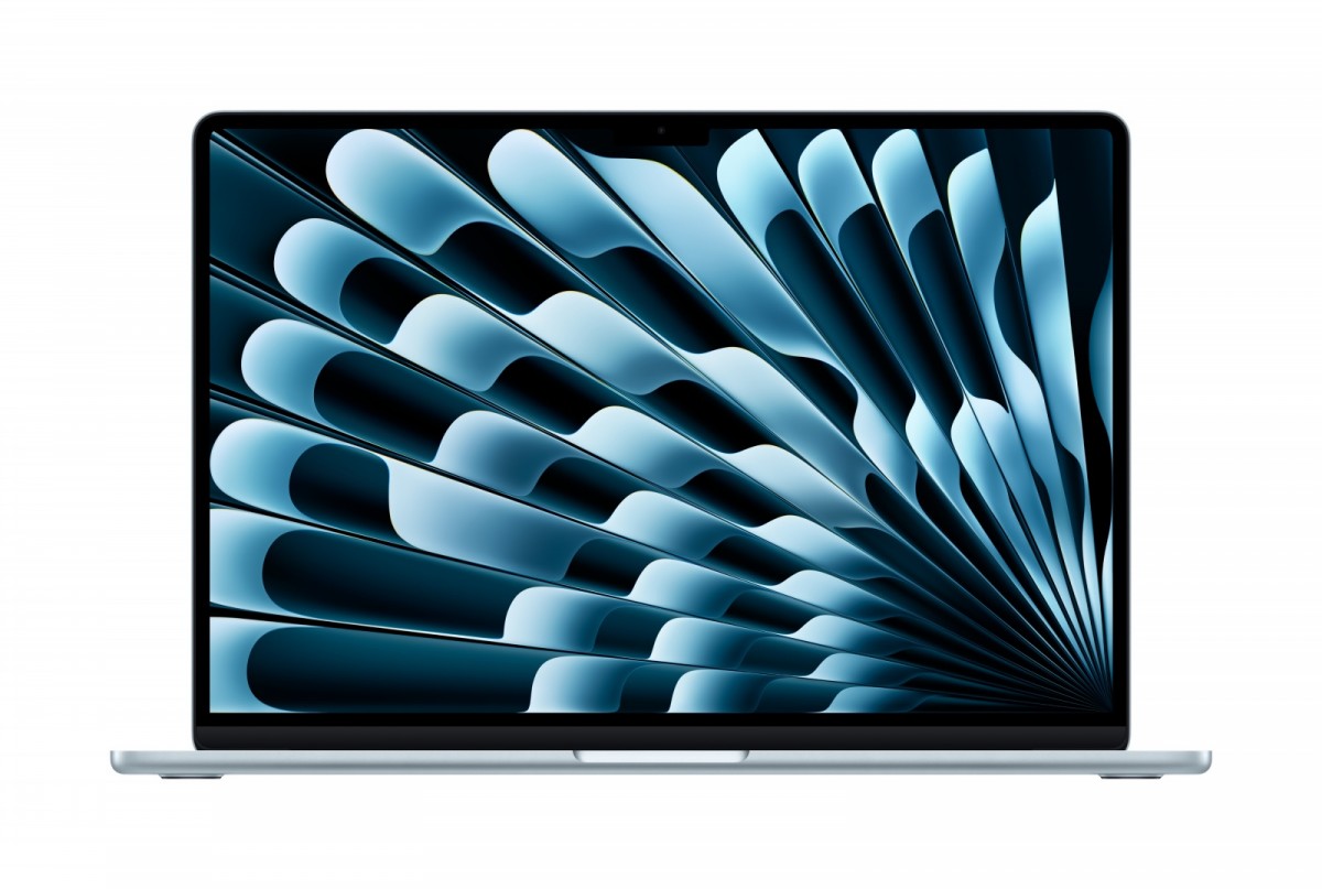MacBook Air 15.3 cala: M5 10/10, 16GB, 1TB SSD, bez zasilacza - Błękitny