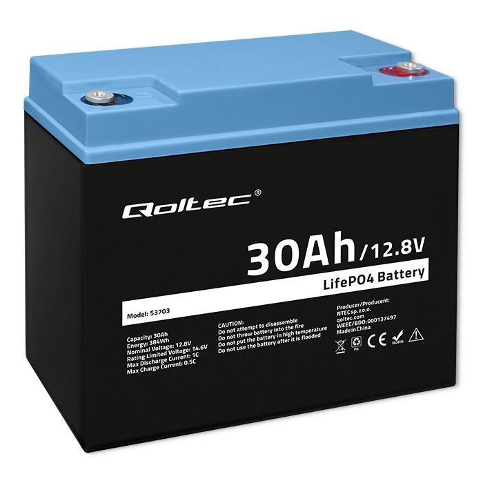 Akumulator LiFePO4 Litowo-Żelazowo-Fosforanowy | 12.8V | 30Ah |  384Wh | BMS 