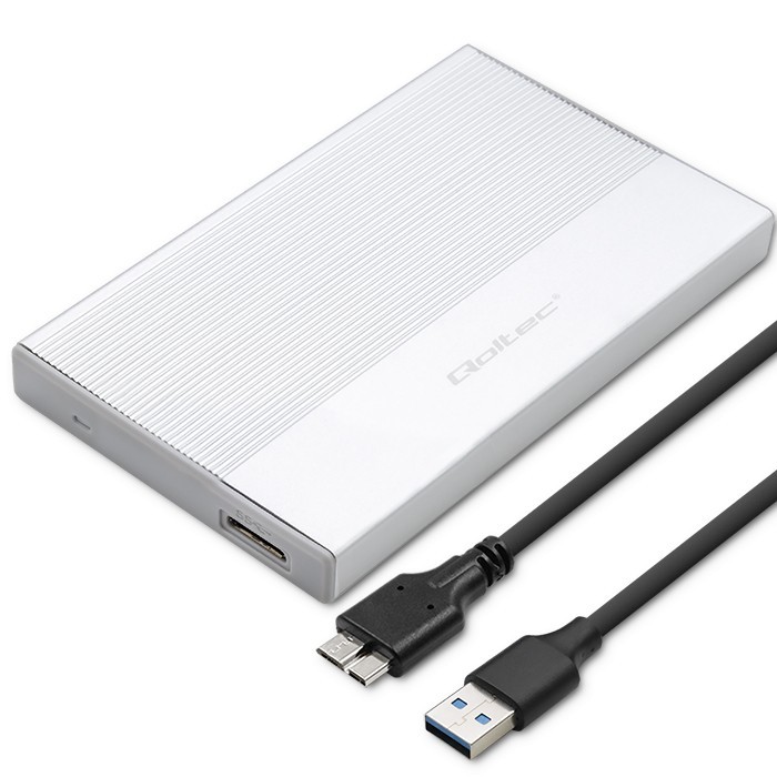 Obudowa | Kieszeń na dysk SSD HDD 2.5 cala| SATA | USB 3.0 | Super  speed 5Gb/s | 2TB | Srebrna