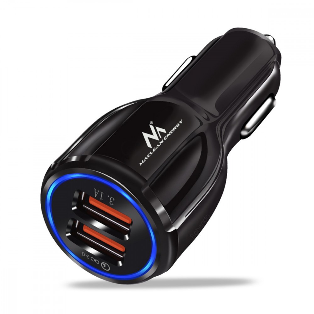 Ładowarka samochodowa Q3 3.0 2xUSB MCE478 B Czarna 