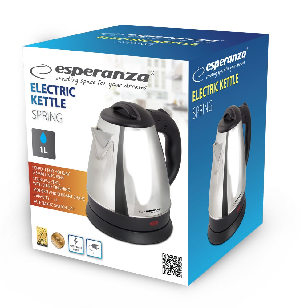 Czajnik elektryczny Spring 1.0L srebrny 