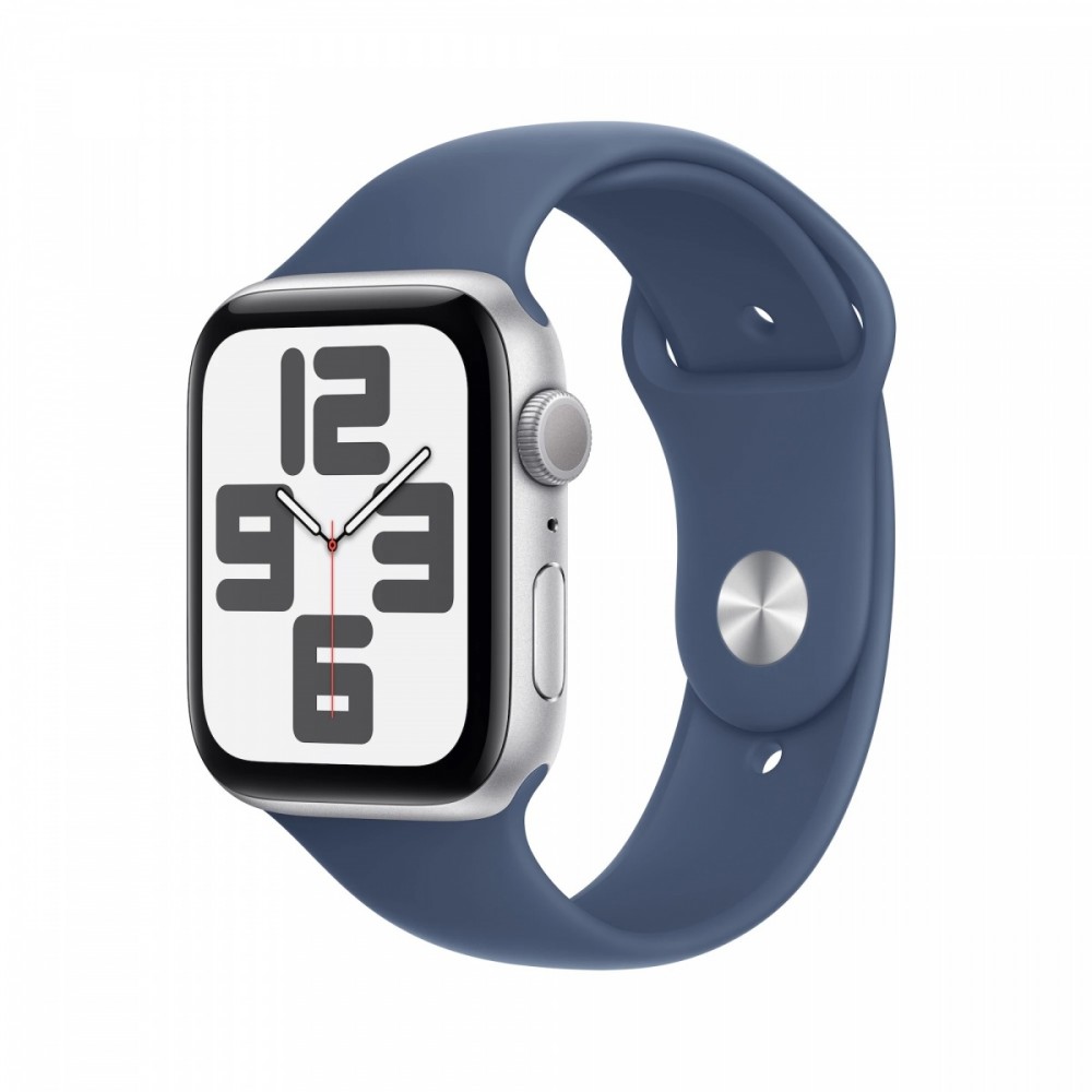 Watch SE GPS, koperta 40 mm z aluminium w kolorze srebrnym z paskiem sportowy w kolorze denim - rozmiar S/M