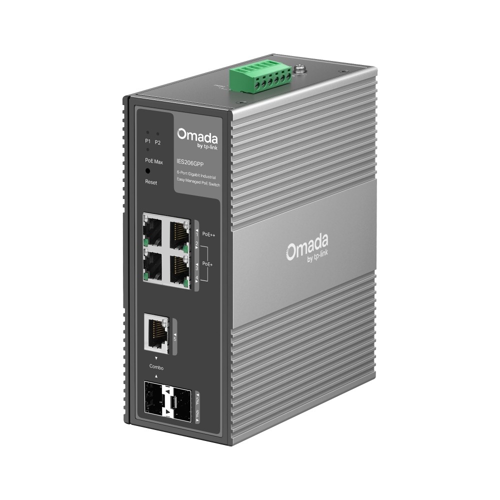 Przełącznik IES206GPP  Industrial Easy Managed Omada, 6 portów gigabitowych, w tym 3 portPoE+ i 