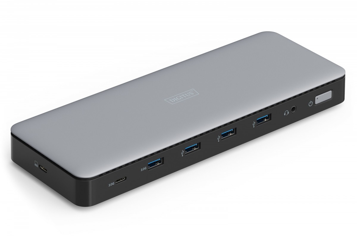 Stacja dokująca USB-C 13 portowa, max. 4K/60Hz z HDR, HDMI, DP, max. 3 monitory (MST), USB-C 3.2 Gen2, Gigabit Ethernet (max. 2.5G), DC 150W