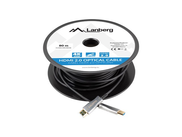 Kabel HDMI M/M v2.0 CA-HDMI-20FB-0800-BK 80m czarny 