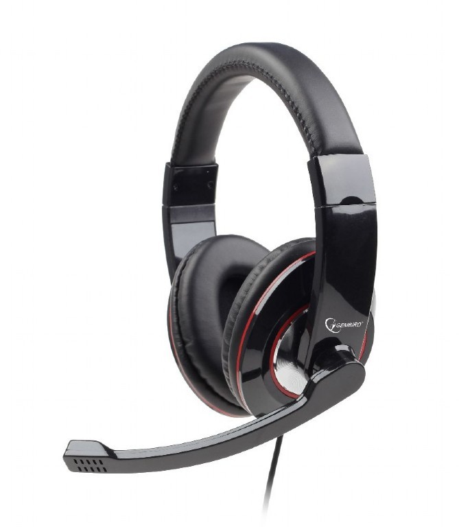 Słuchawki z mikrofonem MHS-U-001 USB czarne 