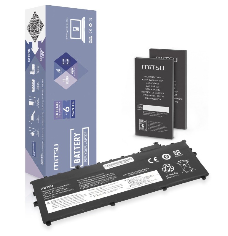 Bateria 01AV430 do Lenovo ThinkPad X1 Carbon 5 6 2017 2018 4800 mAh (55 Wh) 11.55V
