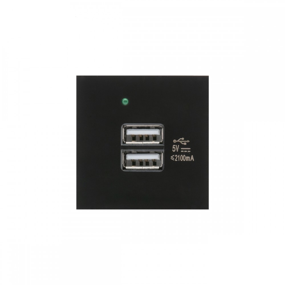 Gniazdo USB x2 z ładowarką pasuje do szklanych ramek MCE728B Czarne