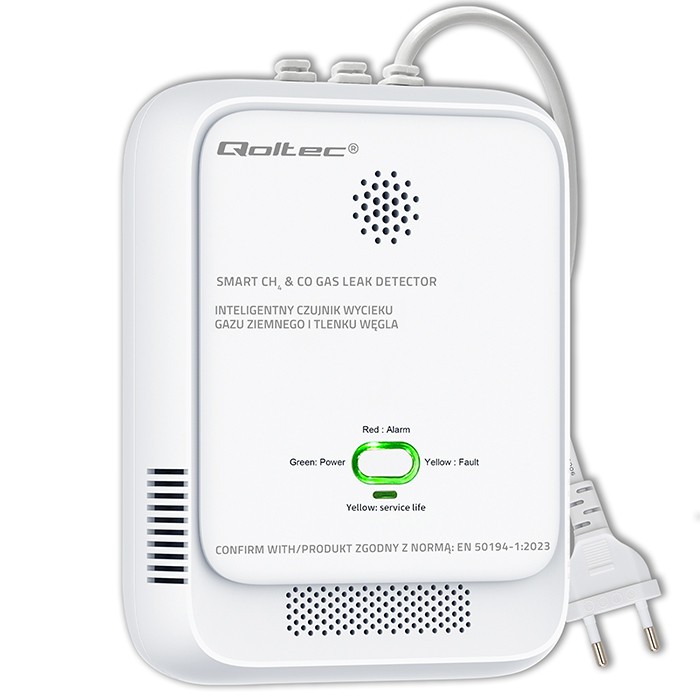 Czujnik wycieku gazu i tlenku węgla | alarm 85dB | LED 