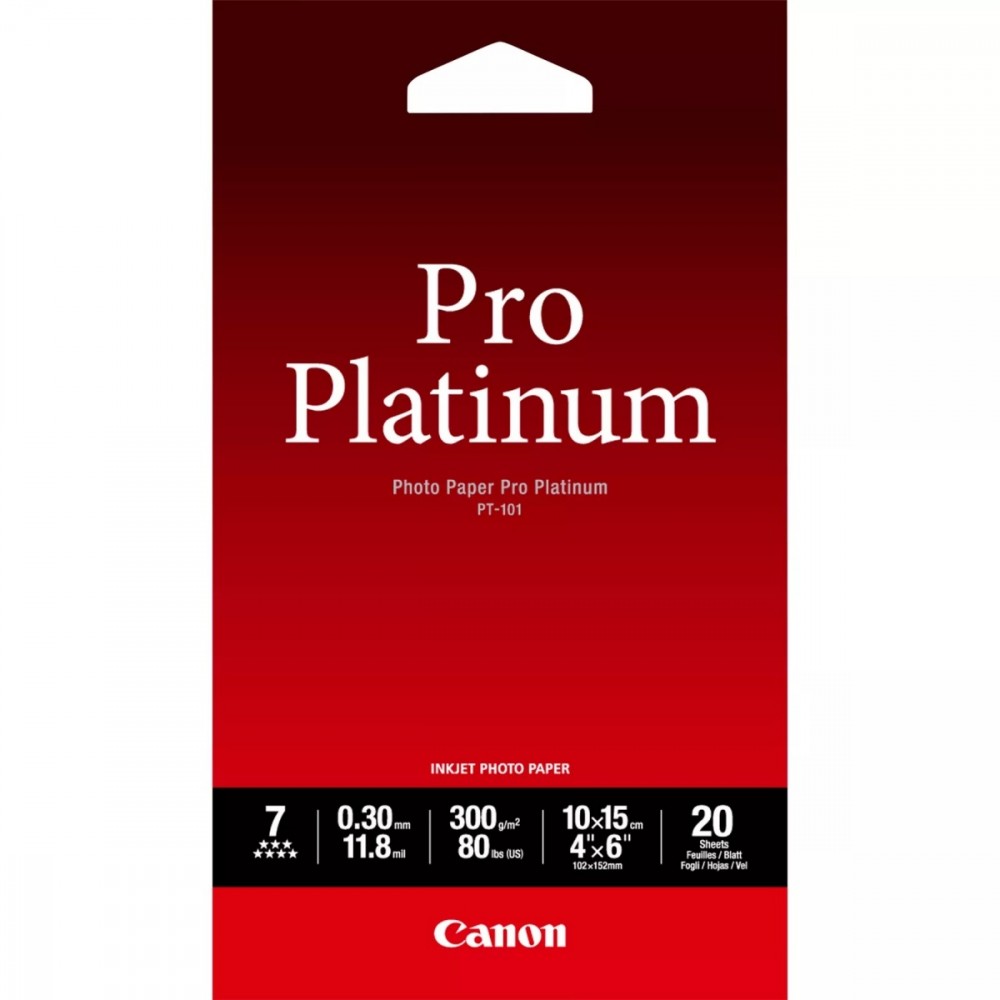 Papier Canon PT-101 Pro Platinum Photo Paper 10x15 20 arkuszy 2768B013