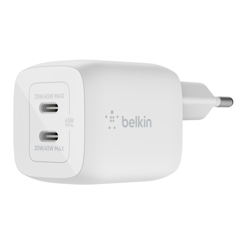 Podwójna ładowarka ścienna USB-C GaN z PPS 45 W