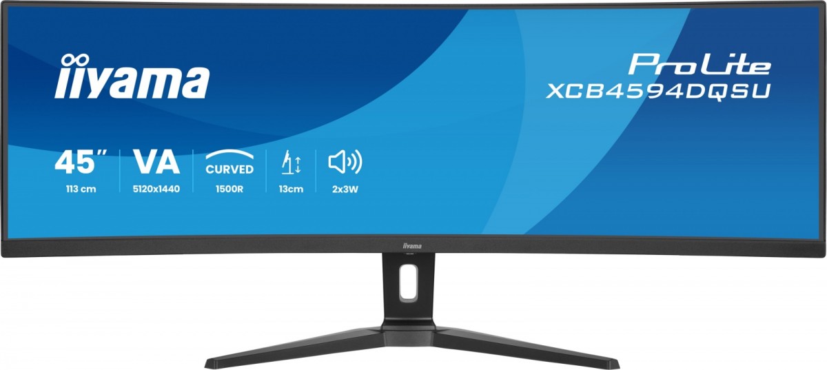 Monitor ProLite 44.5 cala XCB4594DQSU-B1 ,VA,DQHD,2xDP,2xHDMI,1500R,32:9,      450 cd/m2,  3000:1, USB HUB x4 (2x Type-A, 2x Type-C), 2 x 3W