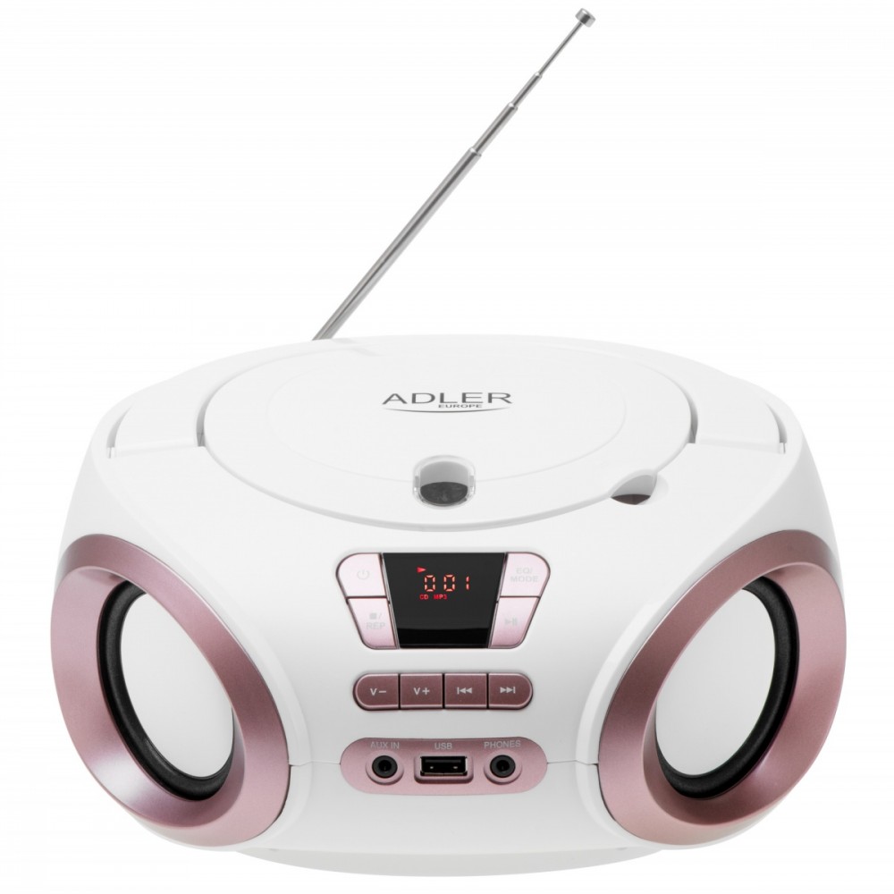 Radio Boombox CD MP3 AD1181 biało-miedziany
