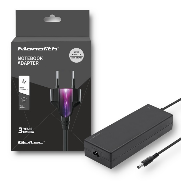 Zasilacz desktopowy 120W | 12V | 10A | 5.5*2.5 | + kabel zasilający 