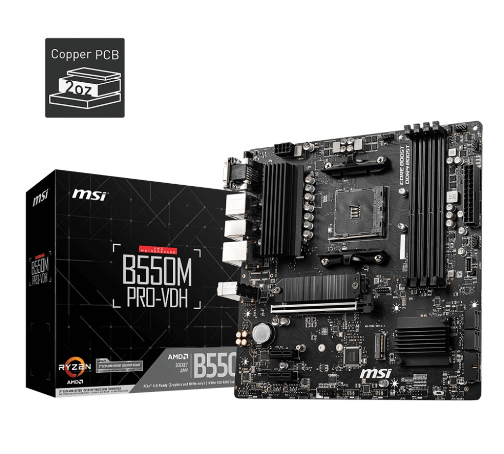Płyta główna B550M PRO-VDH AM4 4DDR4 HDMI/DP/VGA mATX 