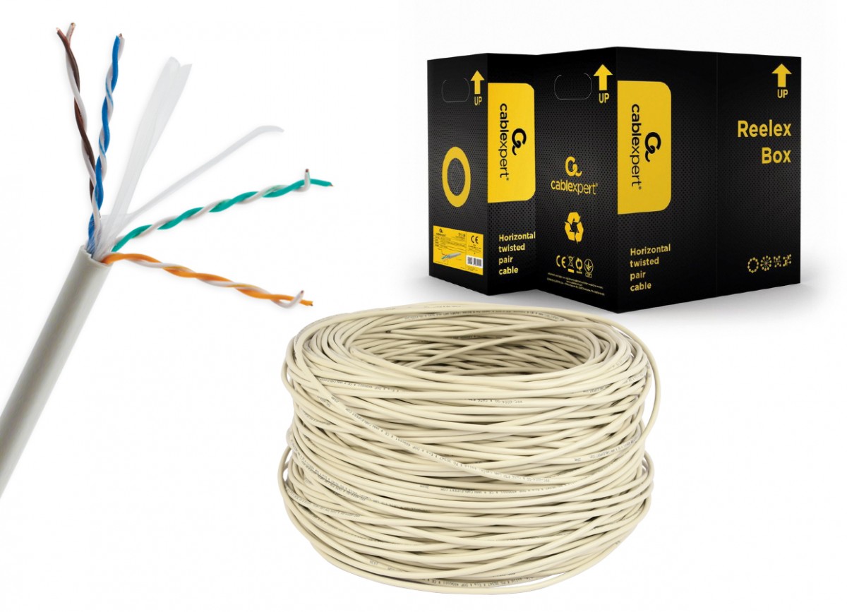 Kabel UTP KAT 6 drut AWG24 305m szary