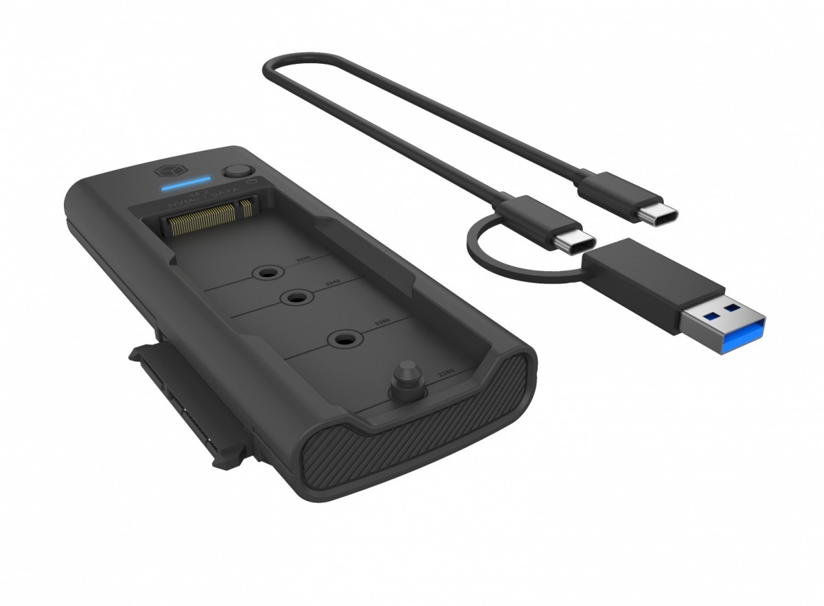 Stacja dokująca IB-180MS-C31 SSD Docking 1x 2,5"/3,5" & 1x M.2 PCIe NVMena USB 3.2 Gen 2 10 Gbit/s 