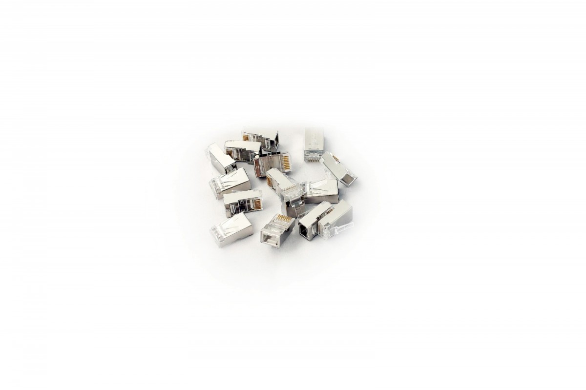 Wtyk RJ45 (8P8C) uniwersalny, kat.6A, ekranowany, AWG 26-24, opakowanie 100 szt. 