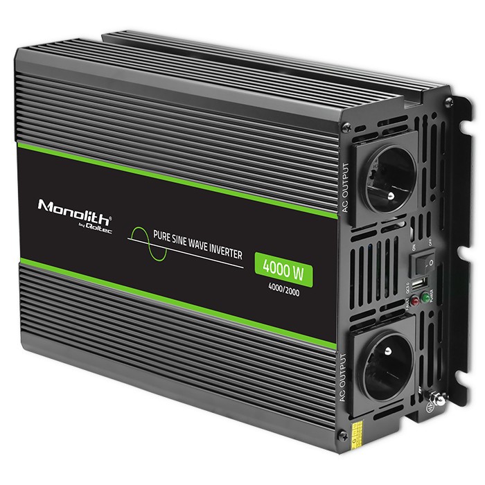 Przetwornica napięcia Monolith | 2000W | 4000W | 2000W | 4000W | 12V na 230V | Czysty Sinus 