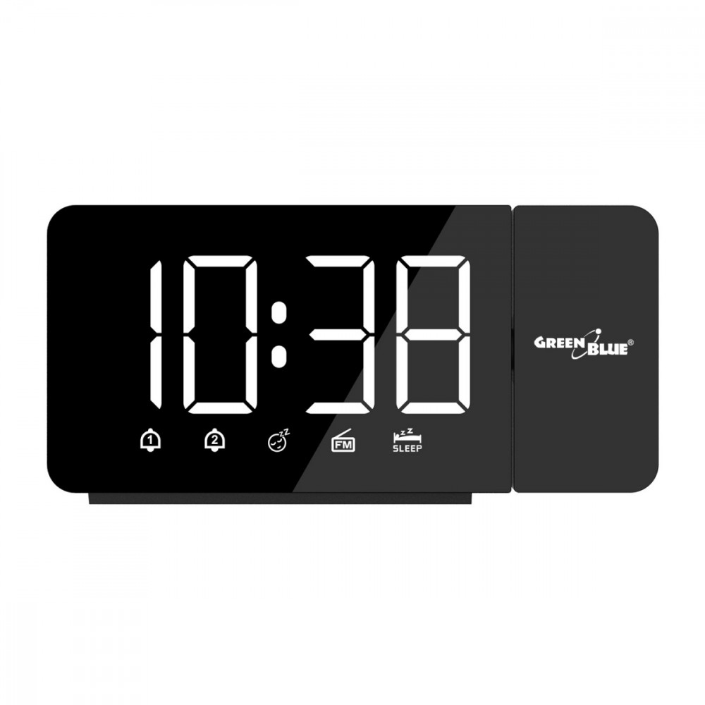 Radiobudzik cyfrowy LED GB172 radio FM, alarm, zegar 12/24, zasilanie USB 5V DC, CR2032 
