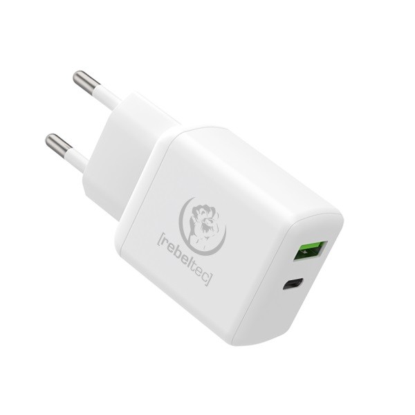 Ładowarka sieciowa dwa porty USB-C + USB-A  H200 TURBO QC3.0 + PD20W