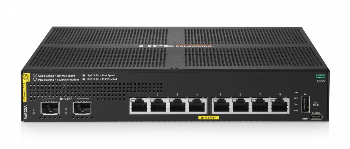 Przełącznik Aruba Networking 6000 8G Class4 PoE 2SFP 67W S4R23A