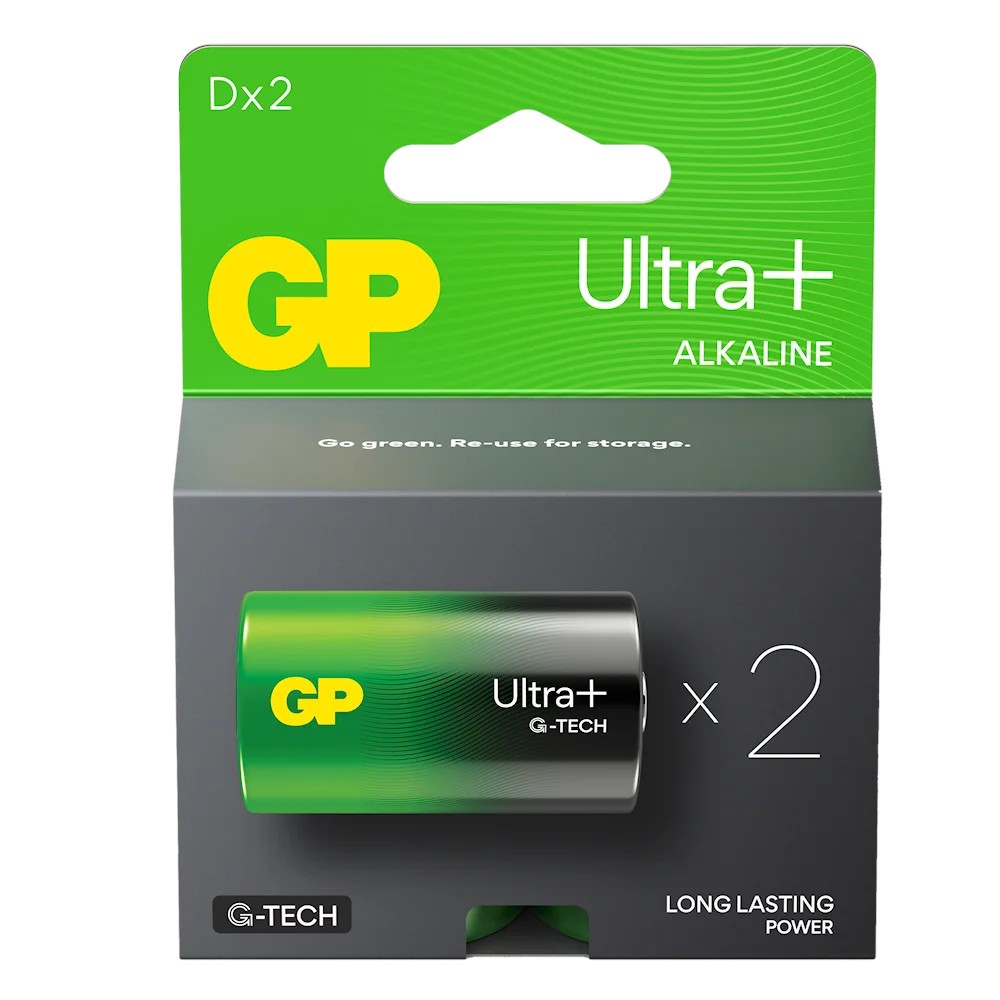 Bateria alkaliczna LR20/D GP ULTRA+ 2 szt. (G-TECH) 