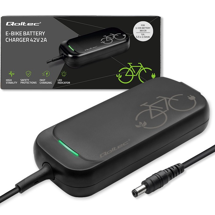 Ładowarka do roweru skutera elektrycznego 36V | 42V | 2A | 5.5*2.5 + wodoodporna + kabel zasilający 